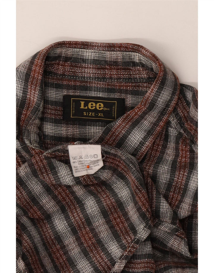 LEE Chemise en flanelle pour homme XL en coton à carreaux bordeaux