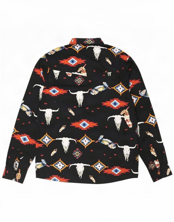 Allen Solly Chemise graphique pour homme XL Coton noir