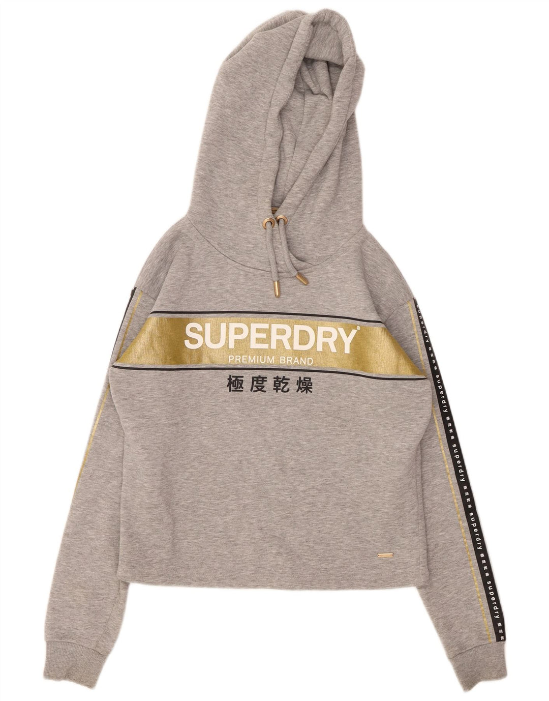 SUPERDRY Pull à capuche surdimensionné pour femme UK 8 Small Gris
