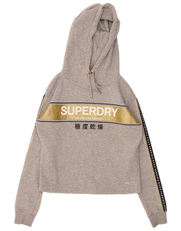SUPERDRY Pull à capuche surdimensionné pour femme UK 8 Small Gris