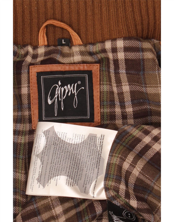 GYPSY Veste en cuir bombardier militaire pour homme UK 40 Grand cuir marron