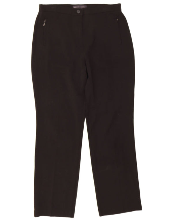 Marks & Spencer Pantalon droit décontracté pour femme UK 10 Small W28 L26 Noir