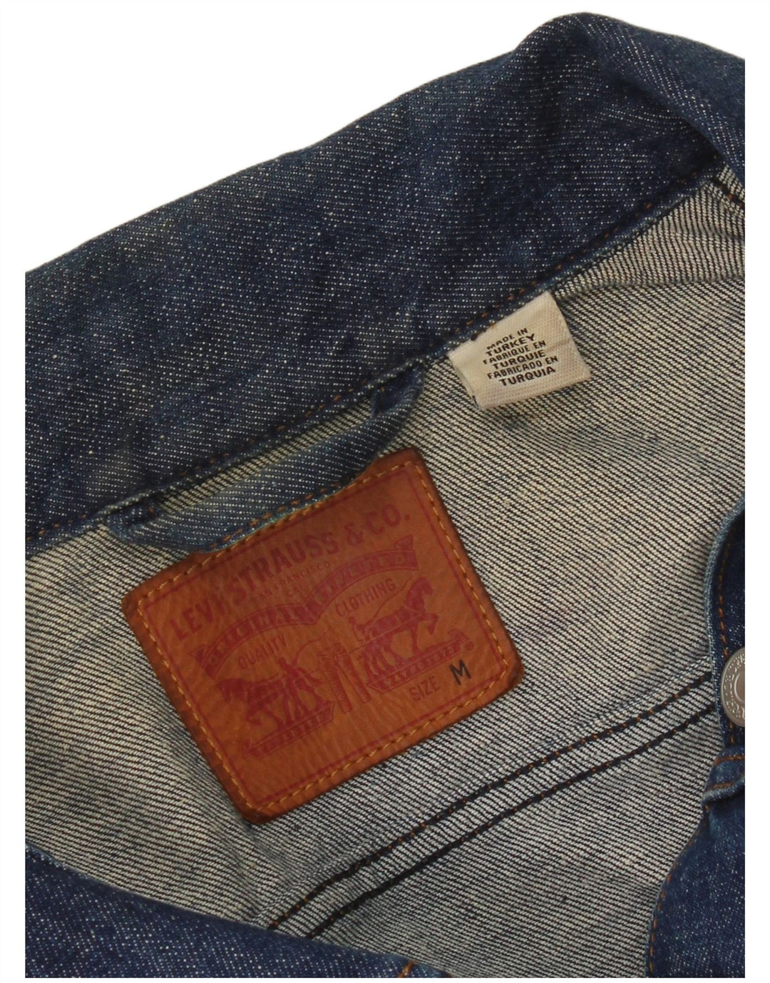Levi's Veste en Jean Crop Femme UK 12 Bleu Moyen