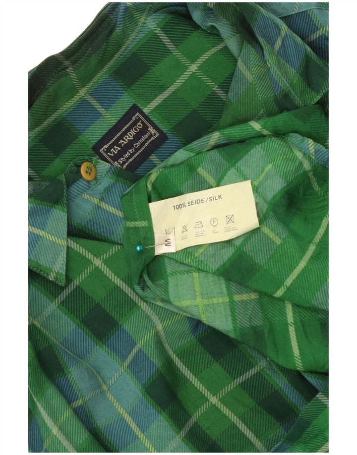 Via Ardigo Chemise Homme Vert Moyen Carreaux Soie
