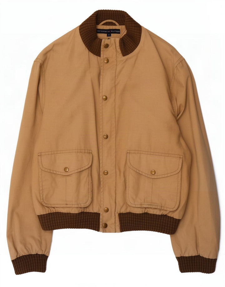 Tommy Hilfiger Veste Bomber Homme UK 38 Coton Colorblock Beige Moyen