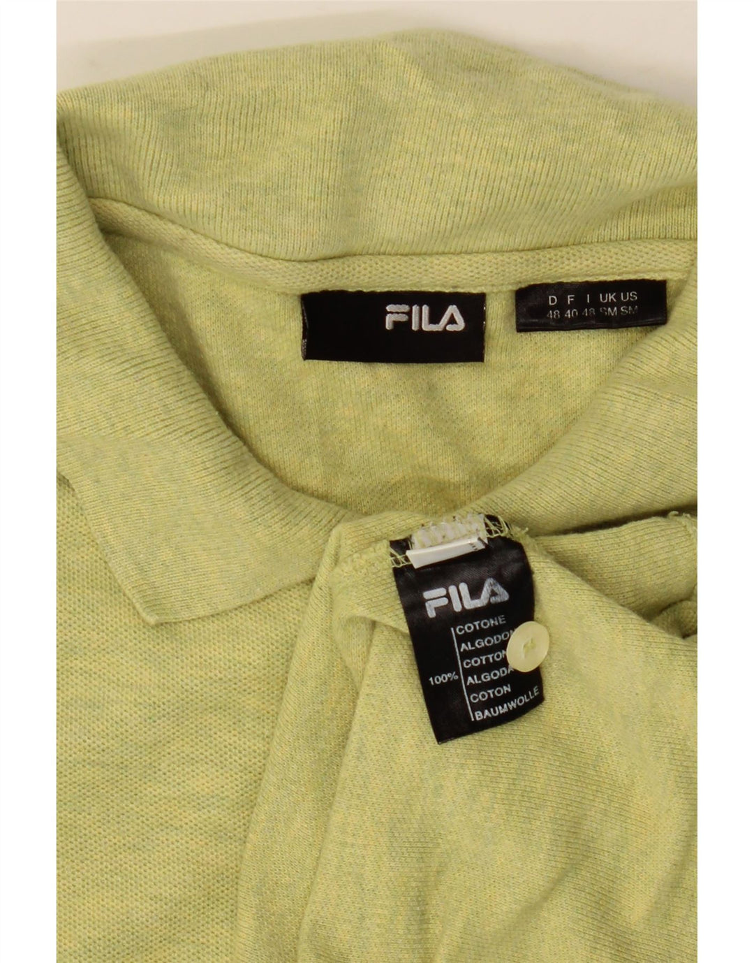 Polo pour homme FILA, petit, coton vert moucheté