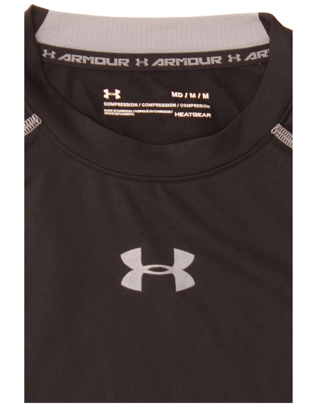 Under Armour T-Shirt Compression Homme Noir Rayé Moyen