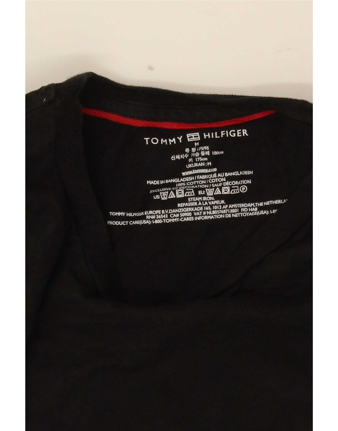 Tommy Hilfiger T-Shirt Homme Noir Moyen Coton
