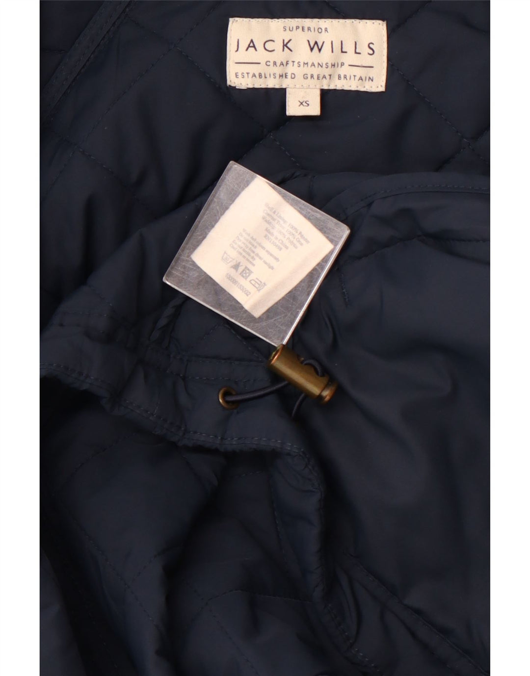 JACK WILLS Veste matelassée à capuche pour homme UK 34 XS Bleu marine Polyester