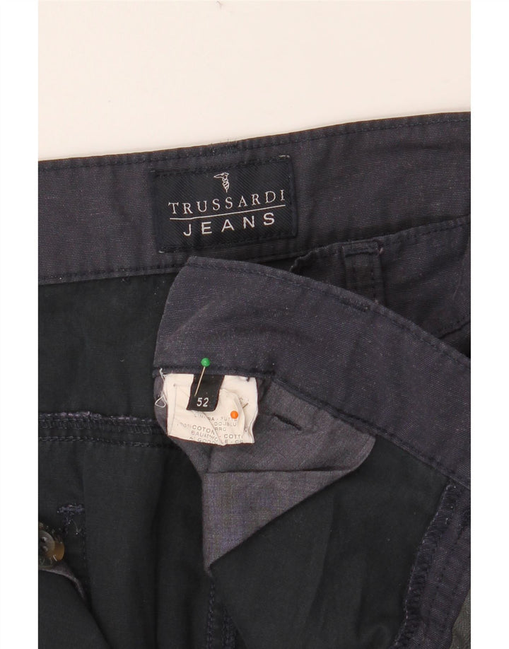 TRUSSARDI Pantalon Chino Droit Homme IT 52 XL W36 L34 Bleu Marine Coton