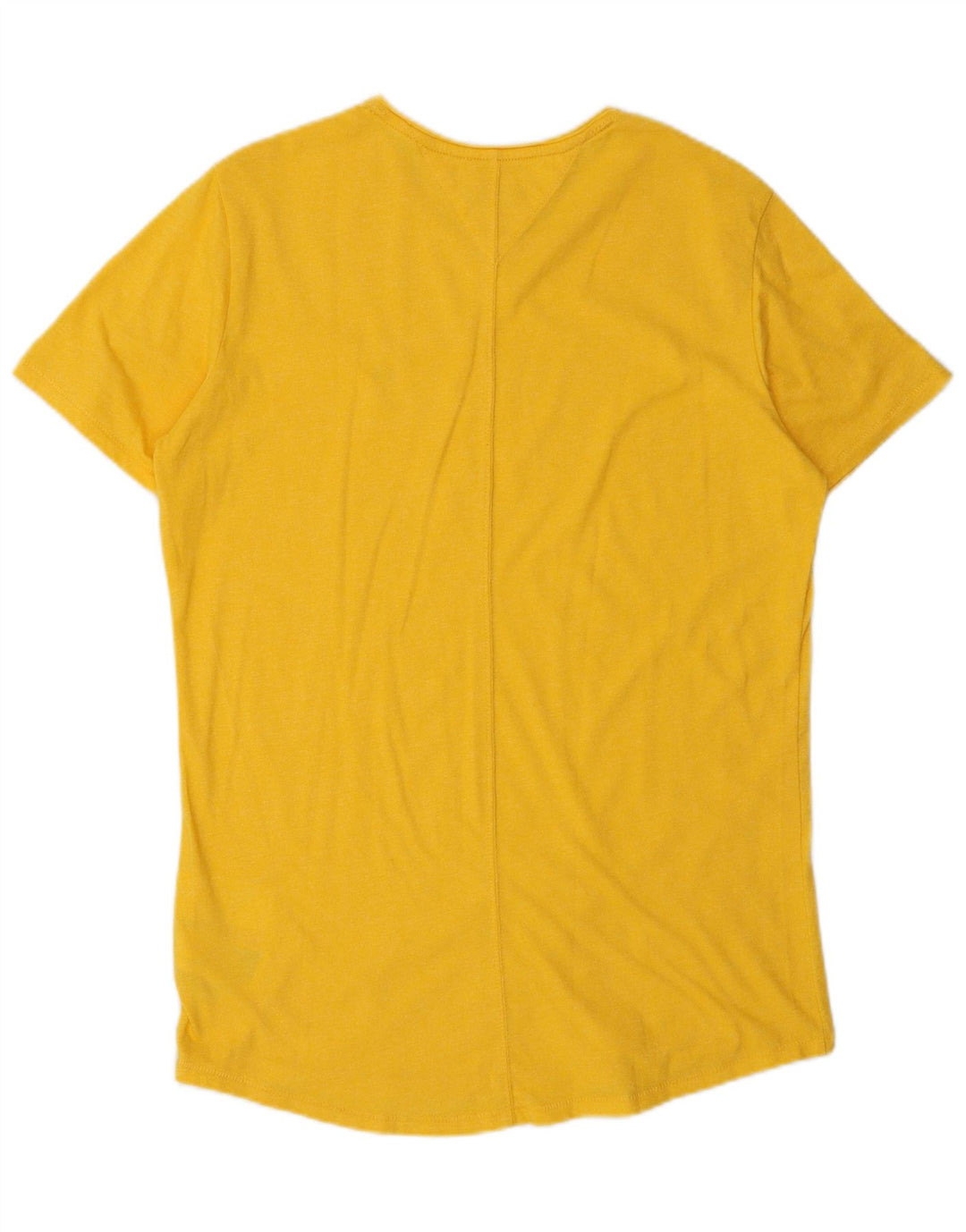 TOMMY HILFIGER T-Shirt Femme Top UK 14 Coton Jaune Moyen