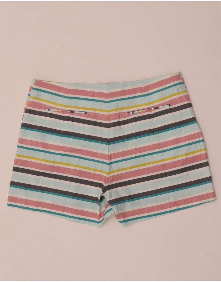 OASIS Short Chino Femme UK 12 Moyen W32 Coton Rayé Multicolore