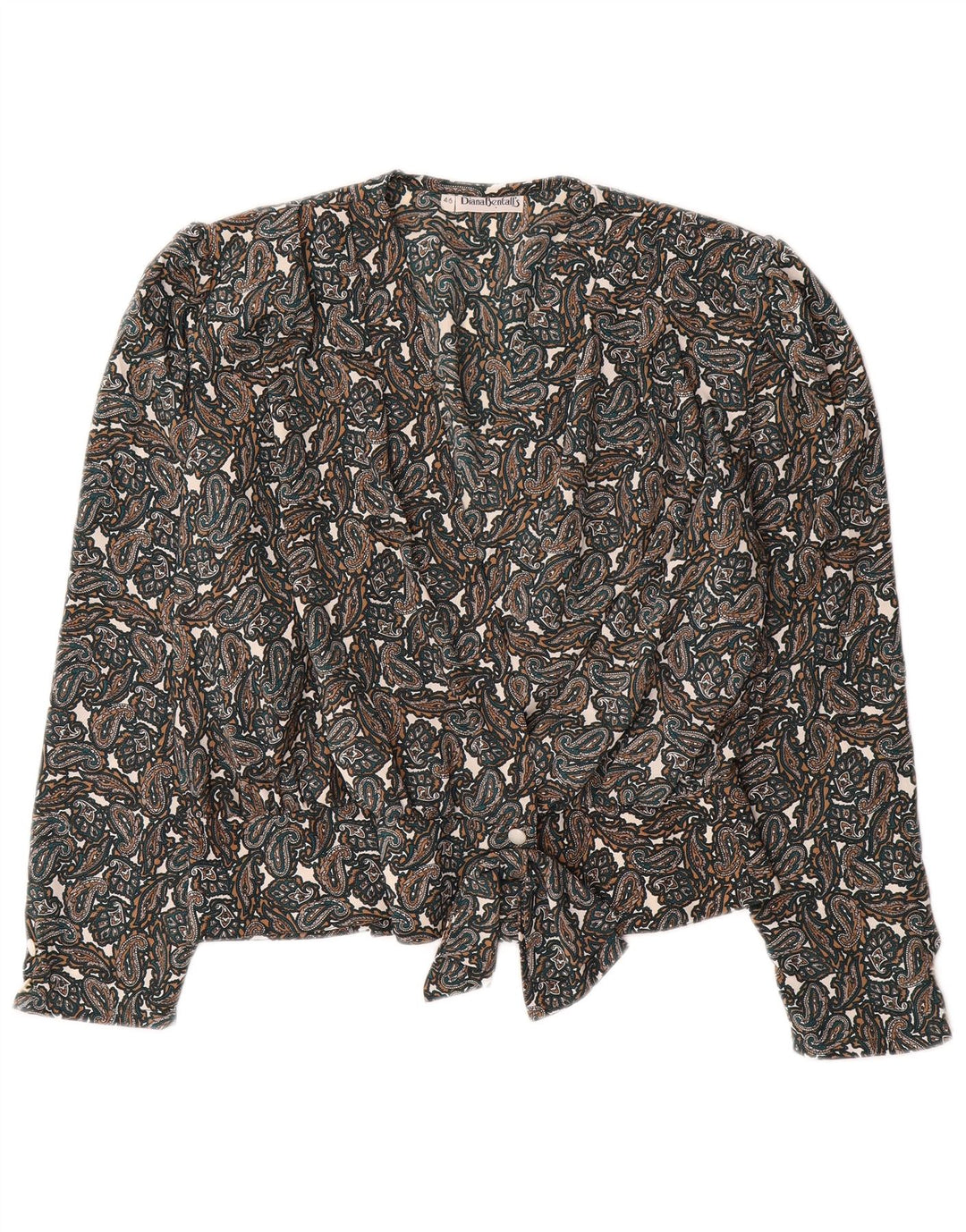 DIANA BENTALLS Chemisier Femme IT 46 Large Marron Paisley Polyester