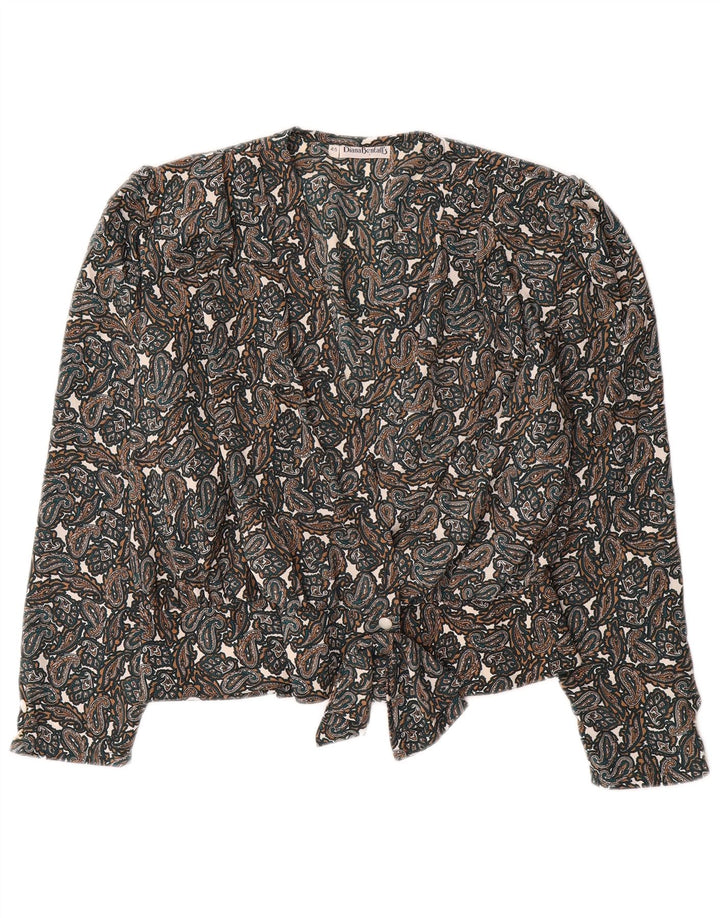 DIANA BENTALLS Chemisier Femme IT 46 Large Marron Paisley Polyester