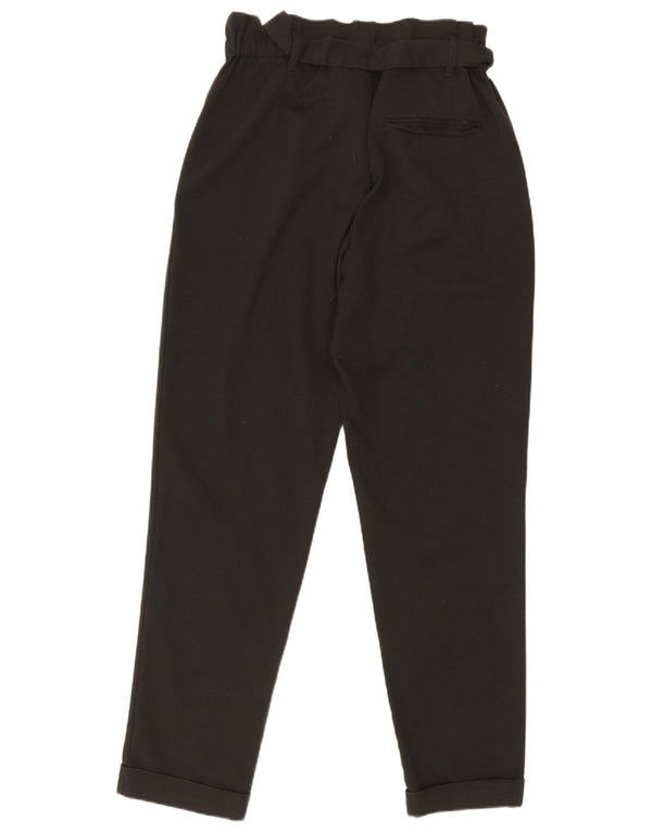Zara Pantalon décontracté Trafaluc taille haute fuselé pour femme XS W24 L26 Noir