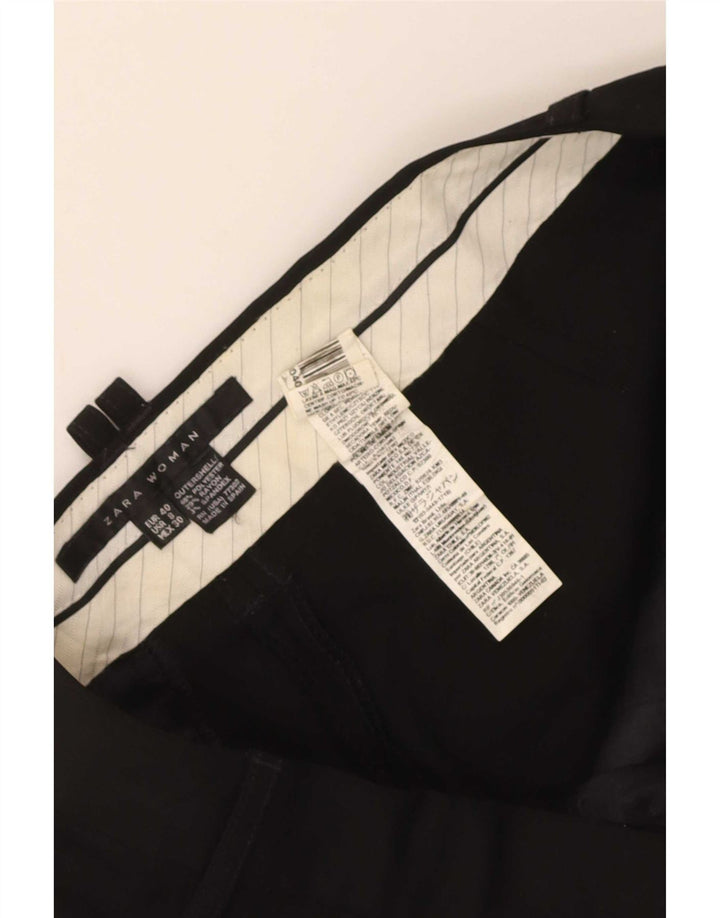 Zara Pantalon Chino Droit Femme EU 40 Medium W30 L34 Noir Polyester