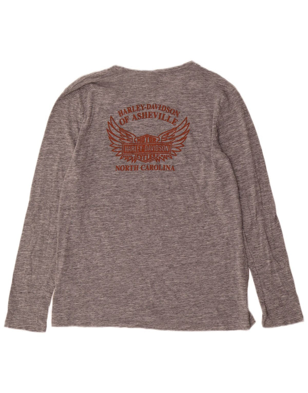Harley Davidson Haut Graphique Homme Manches Longues 2XL Gris Moucheté Coton