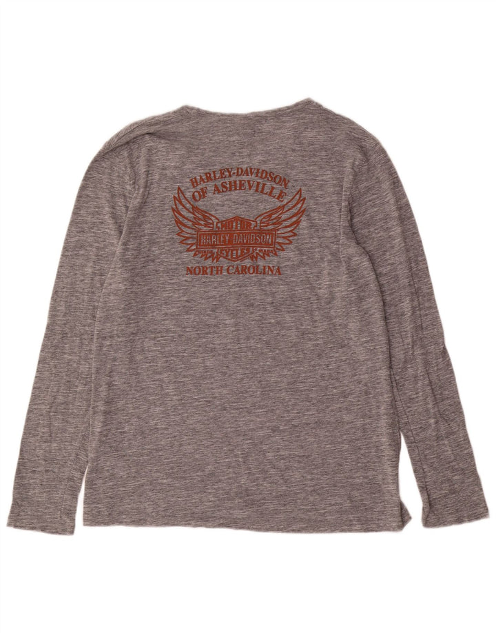Harley Davidson Haut Graphique Homme Manches Longues 2XL Gris Moucheté Coton