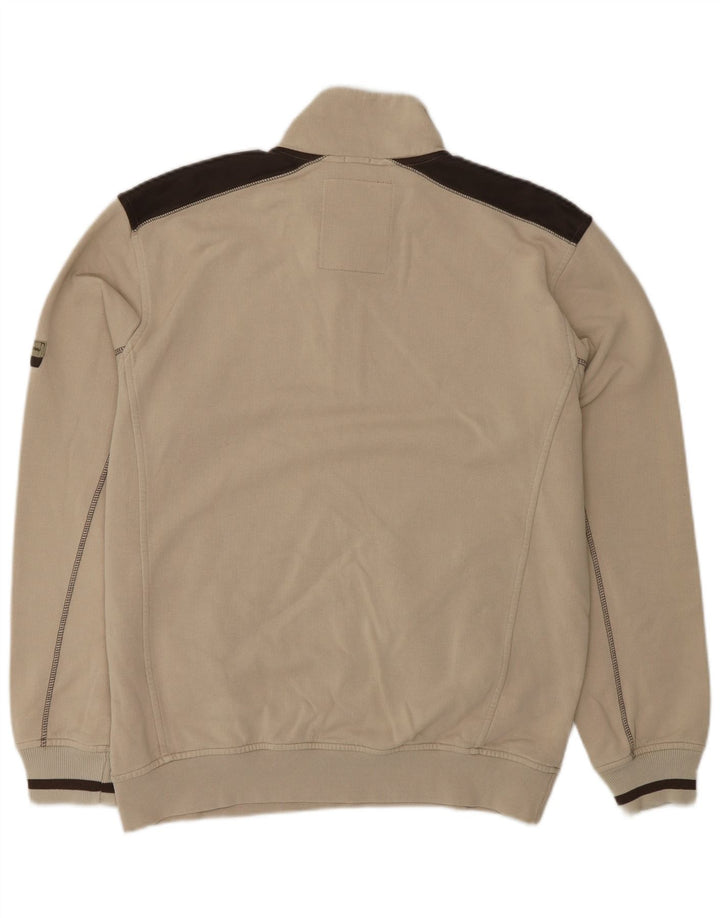 CHAMPION Sweat-shirt à col zippé pour hommes, grand coton color block beige