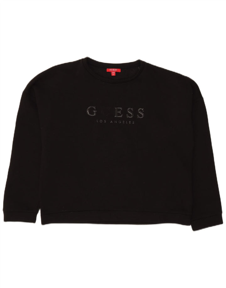 Guess Sweat-shirt court surdimensionné pour femme UK 14 Grand Noir