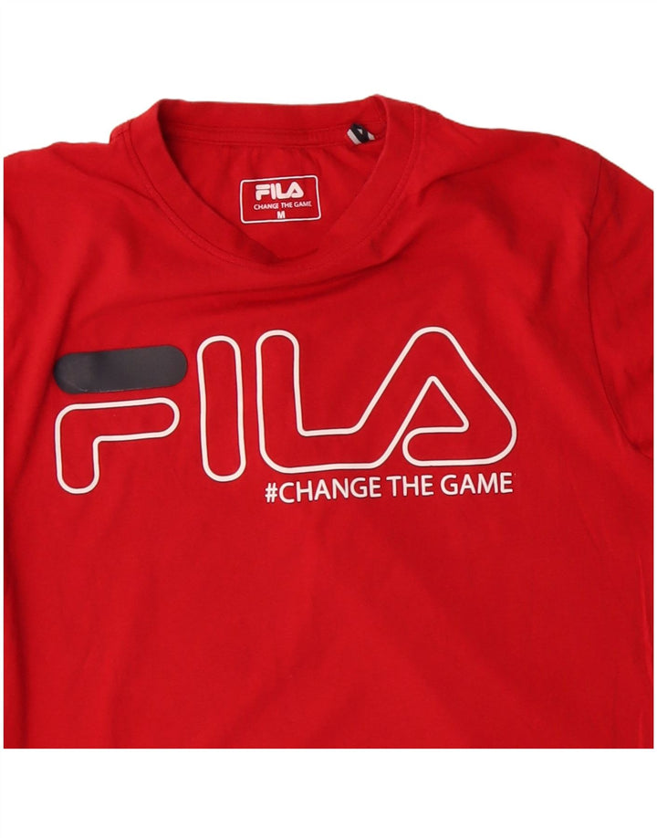 FILA Haut Graphique à Manches Longues Homme Rouge Moyen Coton