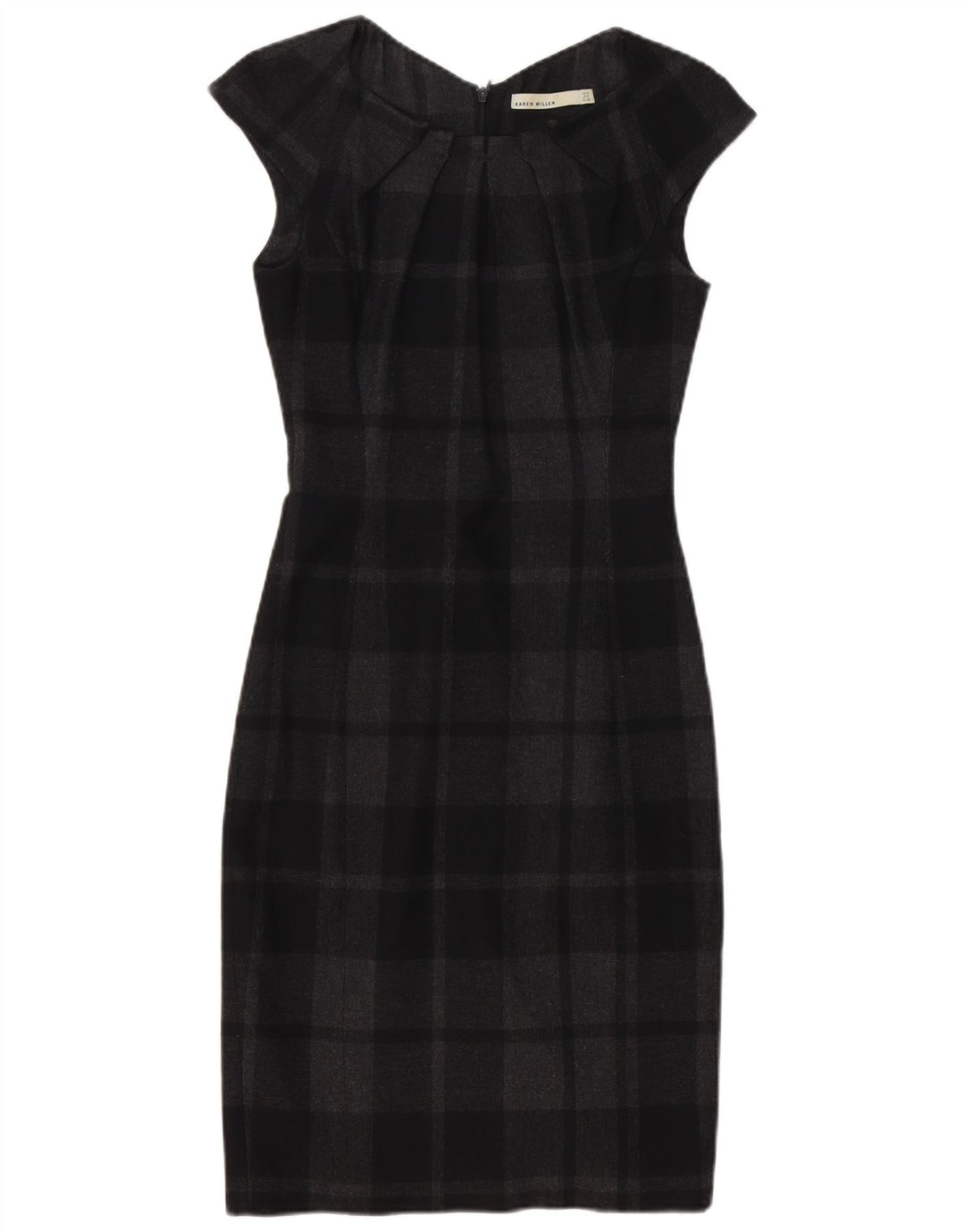 Karen Millen Robe fourreau pour femme UK 8 Petit carreaux noirs en polyester