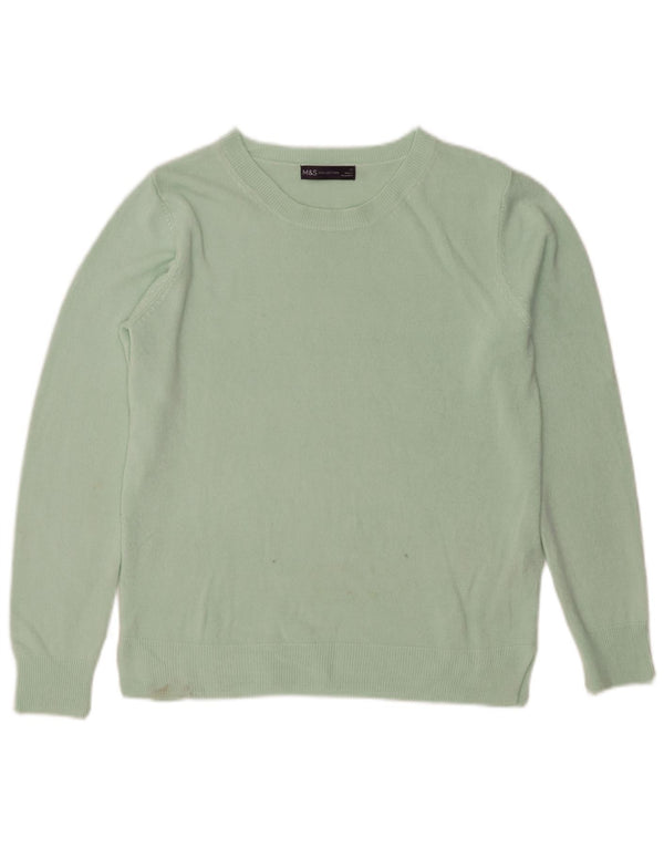 Marks & Spencer Pull col bateau pour femme UK 12 Acrylique vert moyen