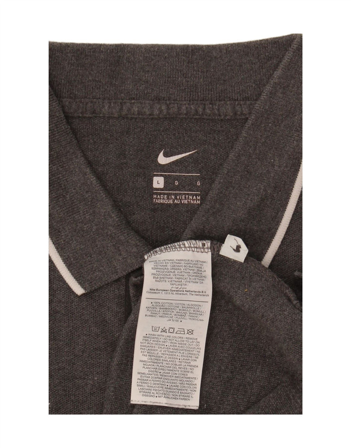 NIKE Mens Polo Shirt Large Grey Cotton Vintage Nike and Second-Hand Nike from Messina Hembry 