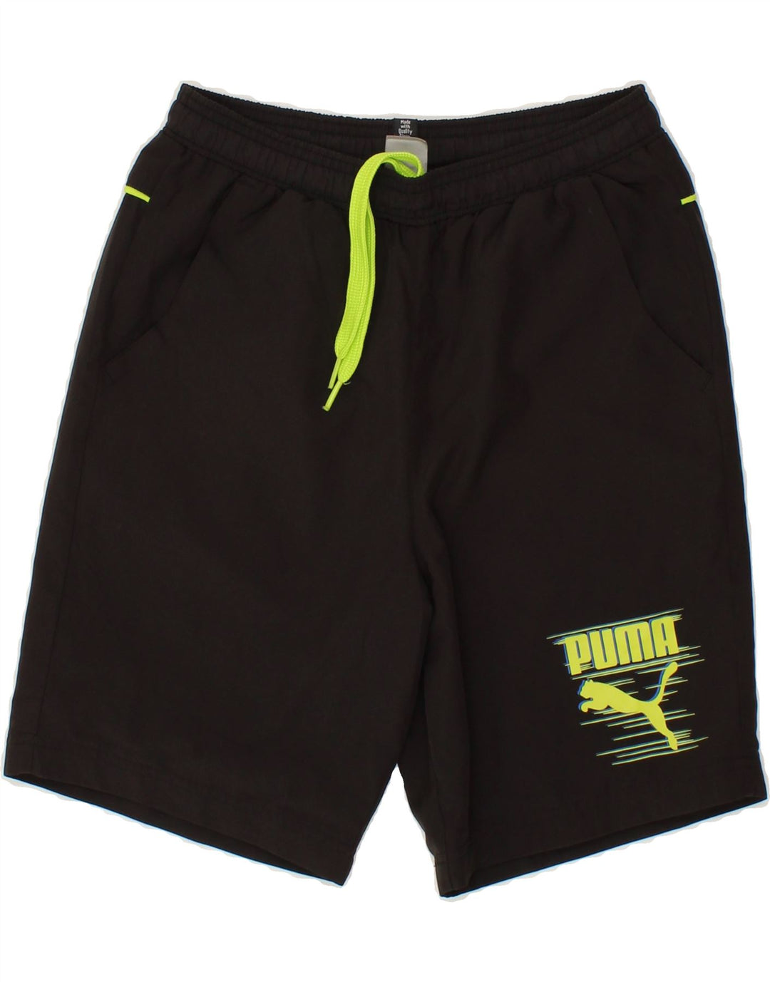 PUMA Boys Graphic Sport Shorts 13-14 Years XL  Black Polyester Vintage Puma and Second-Hand Puma from Messina Hembry 
