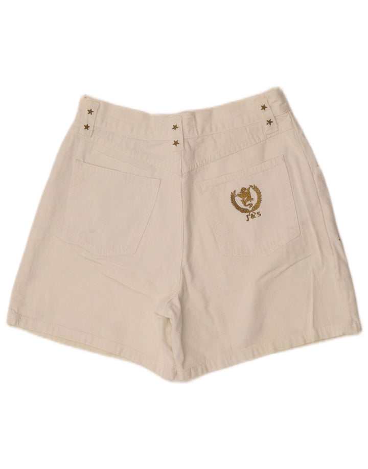 short en denim femme vintage IT 42 Medium W30 Coton géométrique blanc