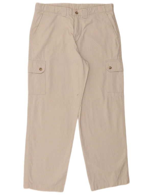 MAVERICK Pantalon Cargo Droit Homme W36 L30 Coton Blanc
