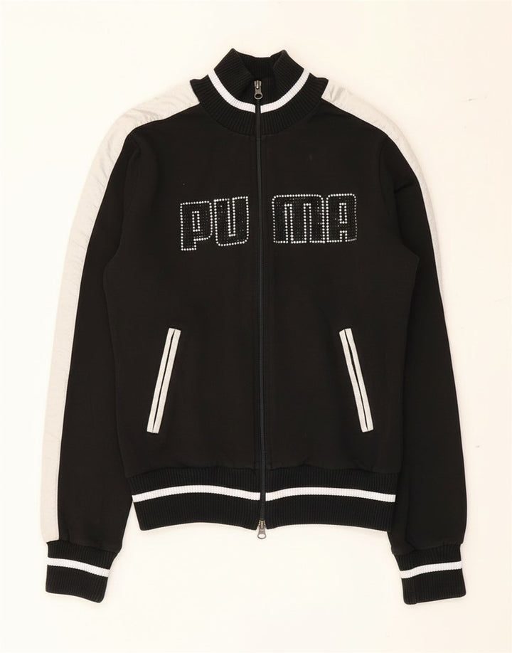 Puma Veste de survêtement graphique pour femme UK 12 Noir moyen Colourblock