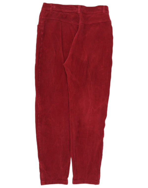 Pantalon vintage femme taille haute en velours côtelé EU 44 XL W34 L30 Bourgogne