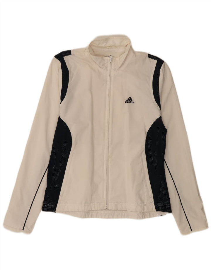 ADIDAS Veste de survêtement pour femme UK 12 Medium White Colourblock