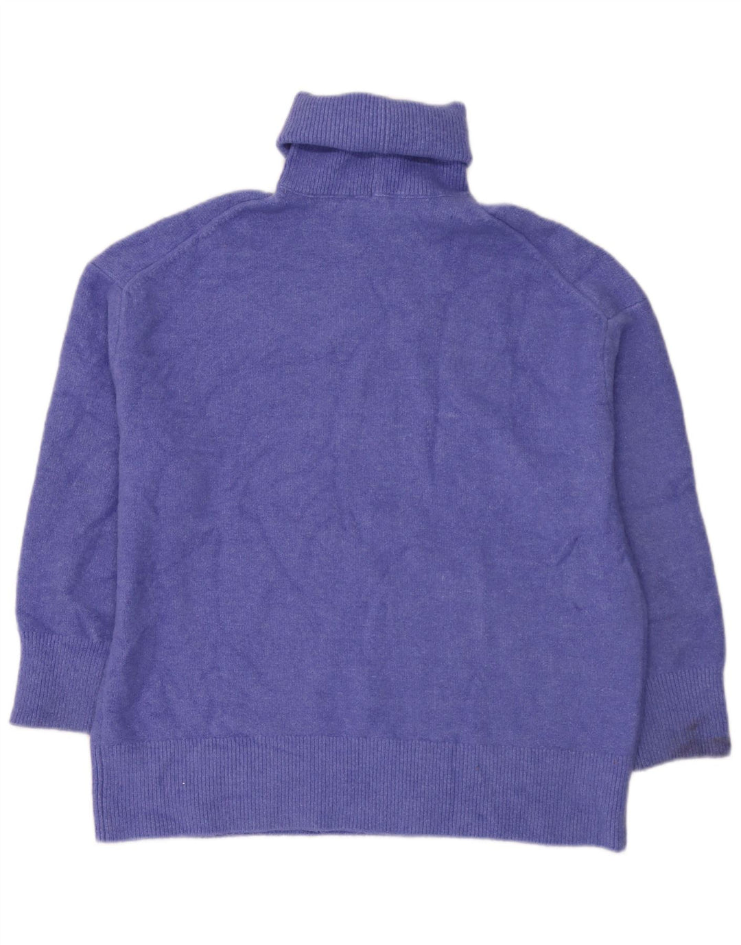 Zara Pull surdimensionné à col roulé pour femme UK 14 Acrylique bleu moyen