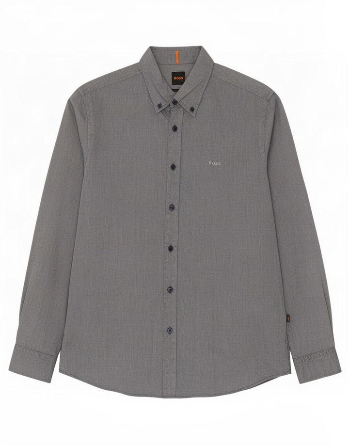 Hugo Boss Chemise Regular Fit Bleu Moyen Coton