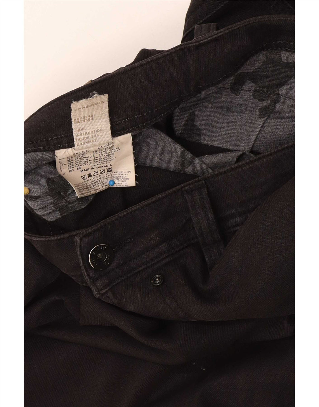 Diesel Jean Slim Homme W34 L34 Noir Coton