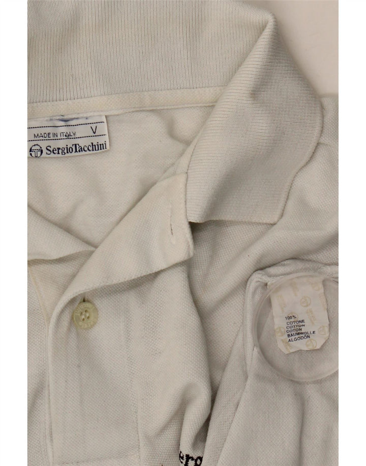 SERGIO TACCHINI Polo Homme Blanc Moyen Tie Dye Coton