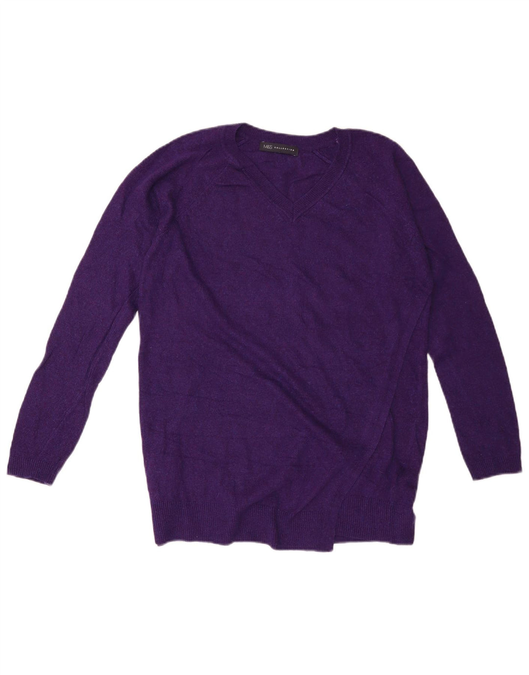 MARKS & SPENCER Pull surdimensionné à col en V pour femme UK 10 Small Violet