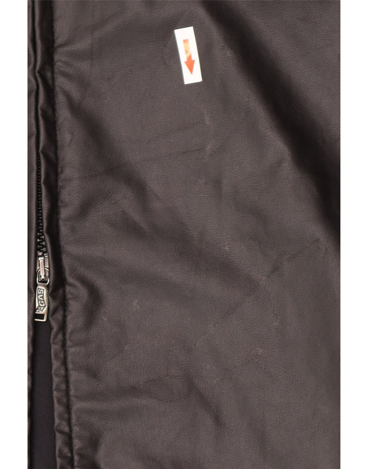 Gas Manteau en simili cuir pour femme UK 12 Coton noir moyen