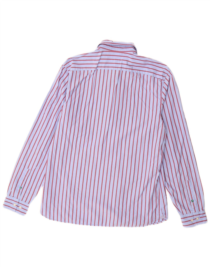 Lacoste Chemise homme Taille 41 Grand coton à fines rayures bleues