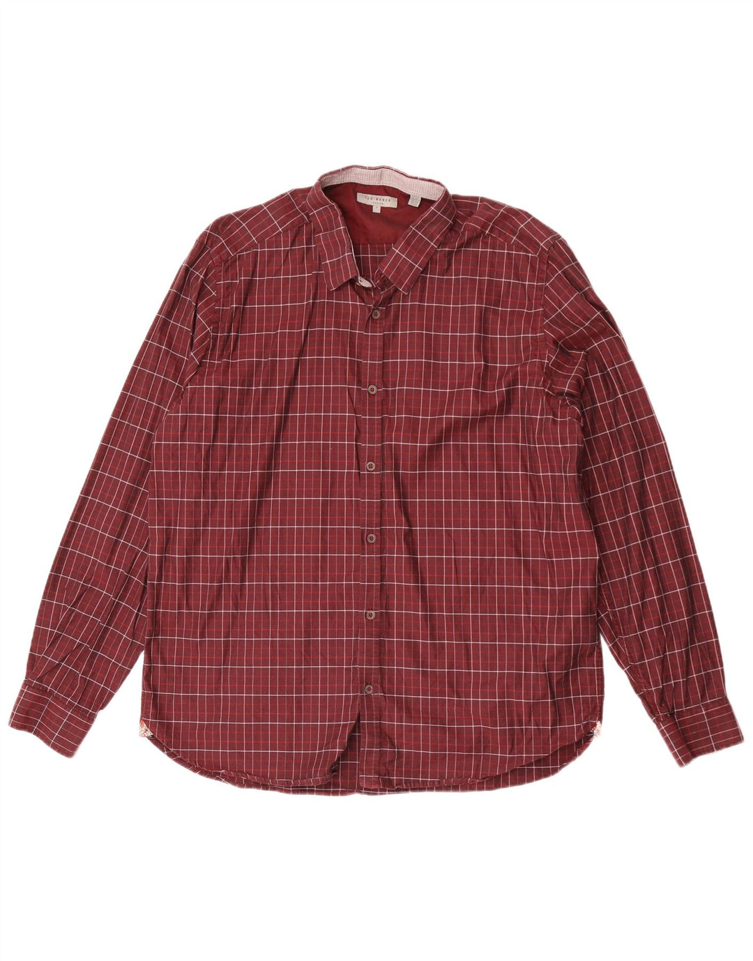 Ted Baker Chemise Homme Taille 7 3XL Marron Check Coton