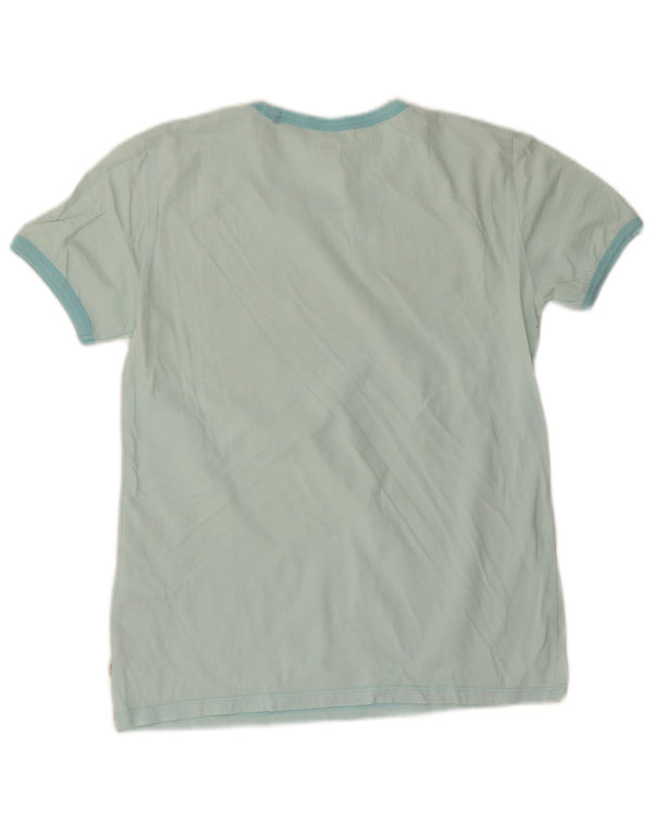 Levi's T-Shirt Graphique Femme UK 10 Petit Bleu Coton