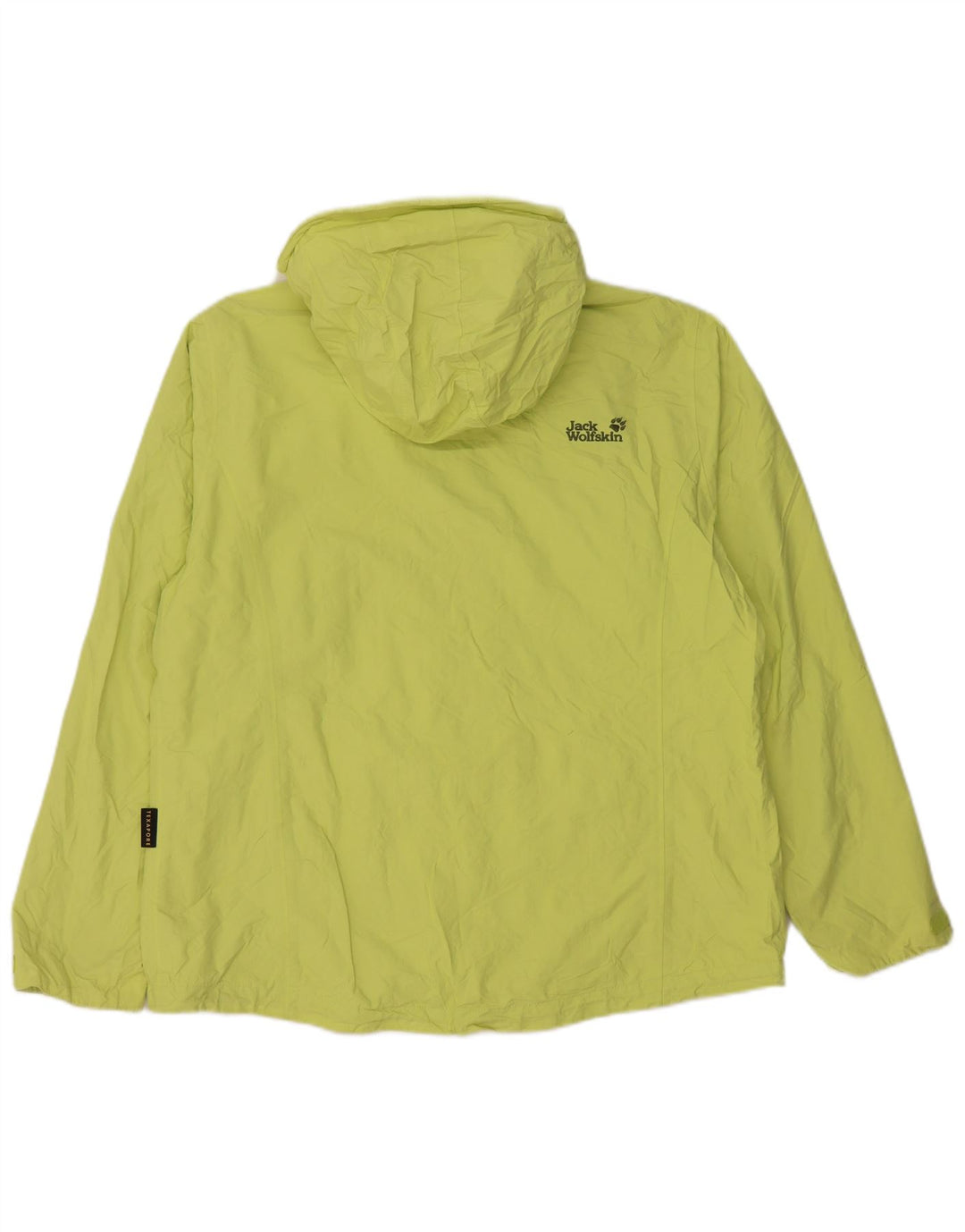 JACK WOLFSKIN Veste de pluie à capuche pour femme UK 18 XL Vert Polyamide
