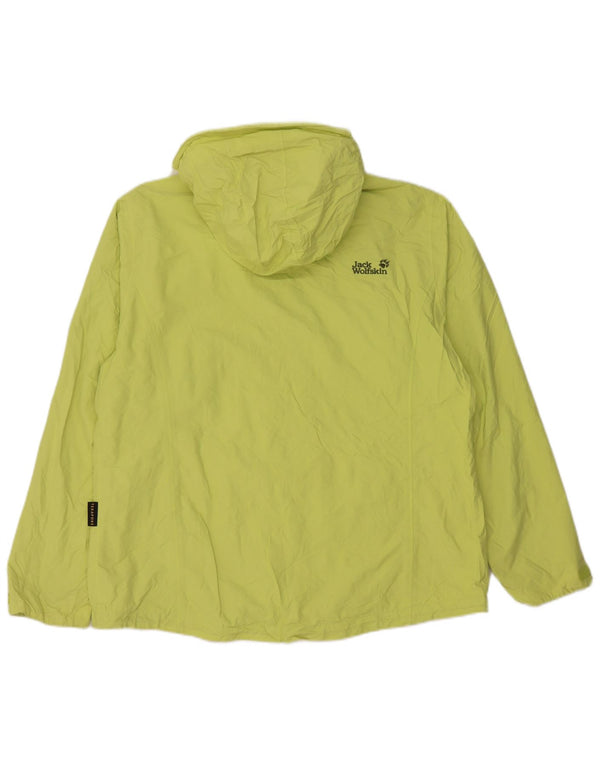 JACK WOLFSKIN Veste de pluie à capuche pour femme UK 18 XL Vert Polyamide