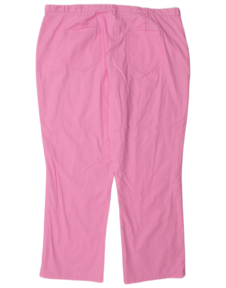 COTTON TRADERS Pantalon Chino Droit Femme UK 22 3XL W44 L29 Rose