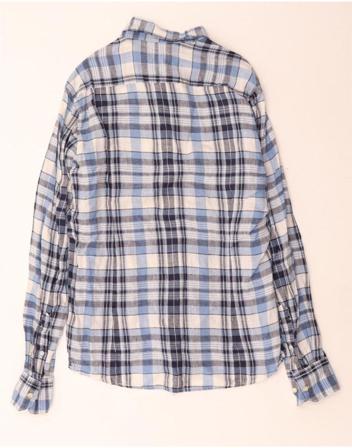 BARBOUR Chemise Ajustée Homme Bleu Moyen Carreaux Lin