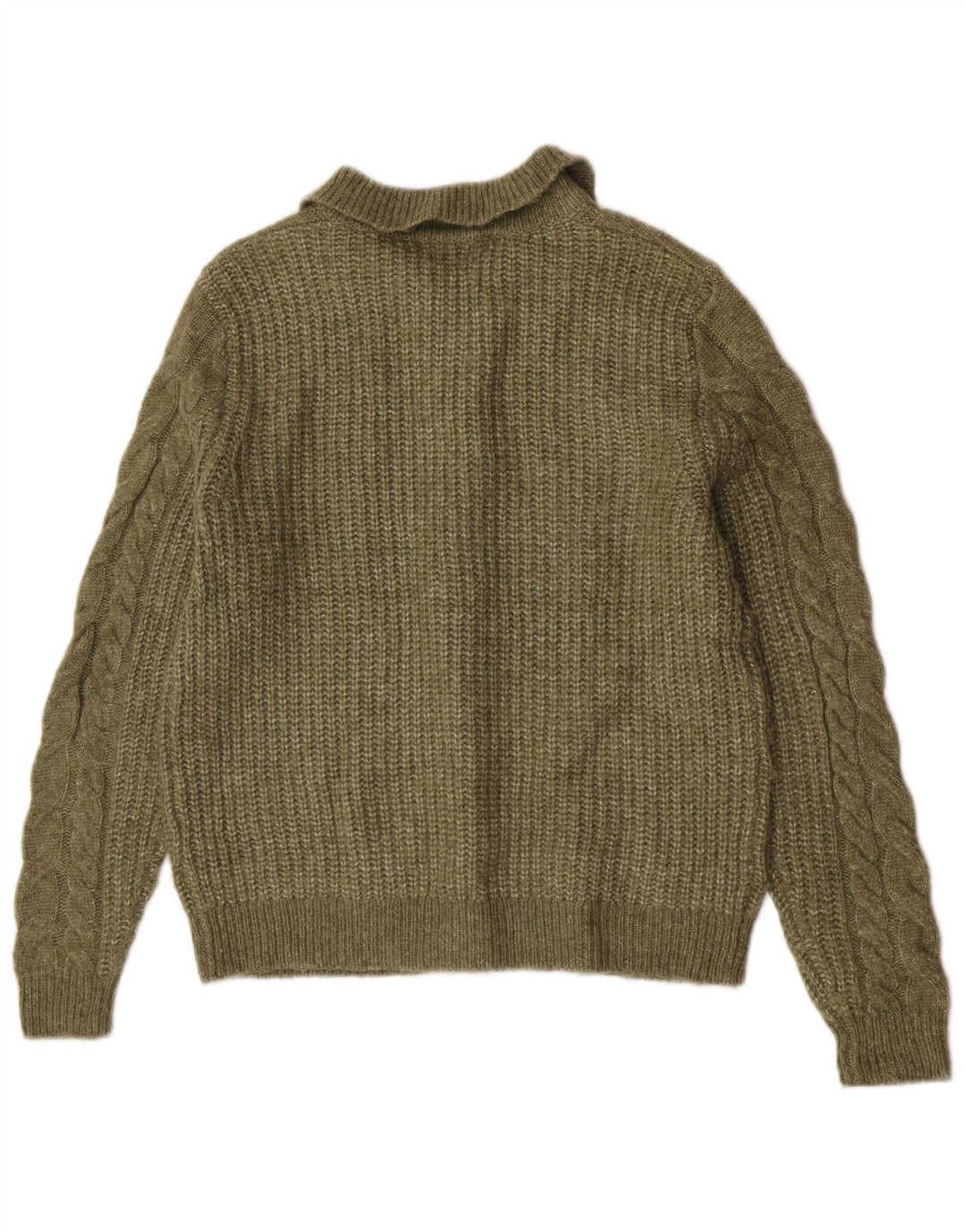 Marks & Spencer Pull Cardigan pour Femme UK 10 Petit Acrylique Kaki
