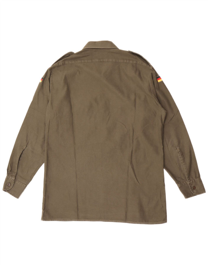 chemise militaire vintage pour hommes taille 41/42 grand polyester kaki