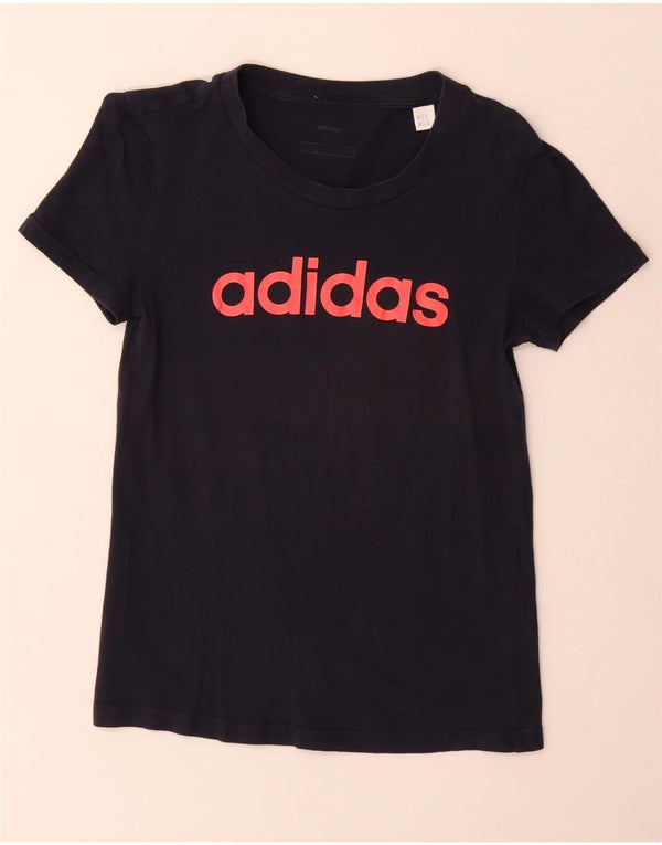 Adidas T-shirt graphique pour femme UK 6 XS Bleu marine